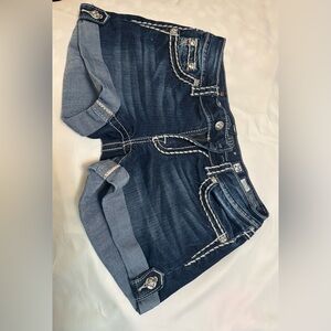 Miss Me Dark Blue Denim Shorts